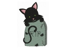 Stickmuster - Halloween Katze R.I.P.